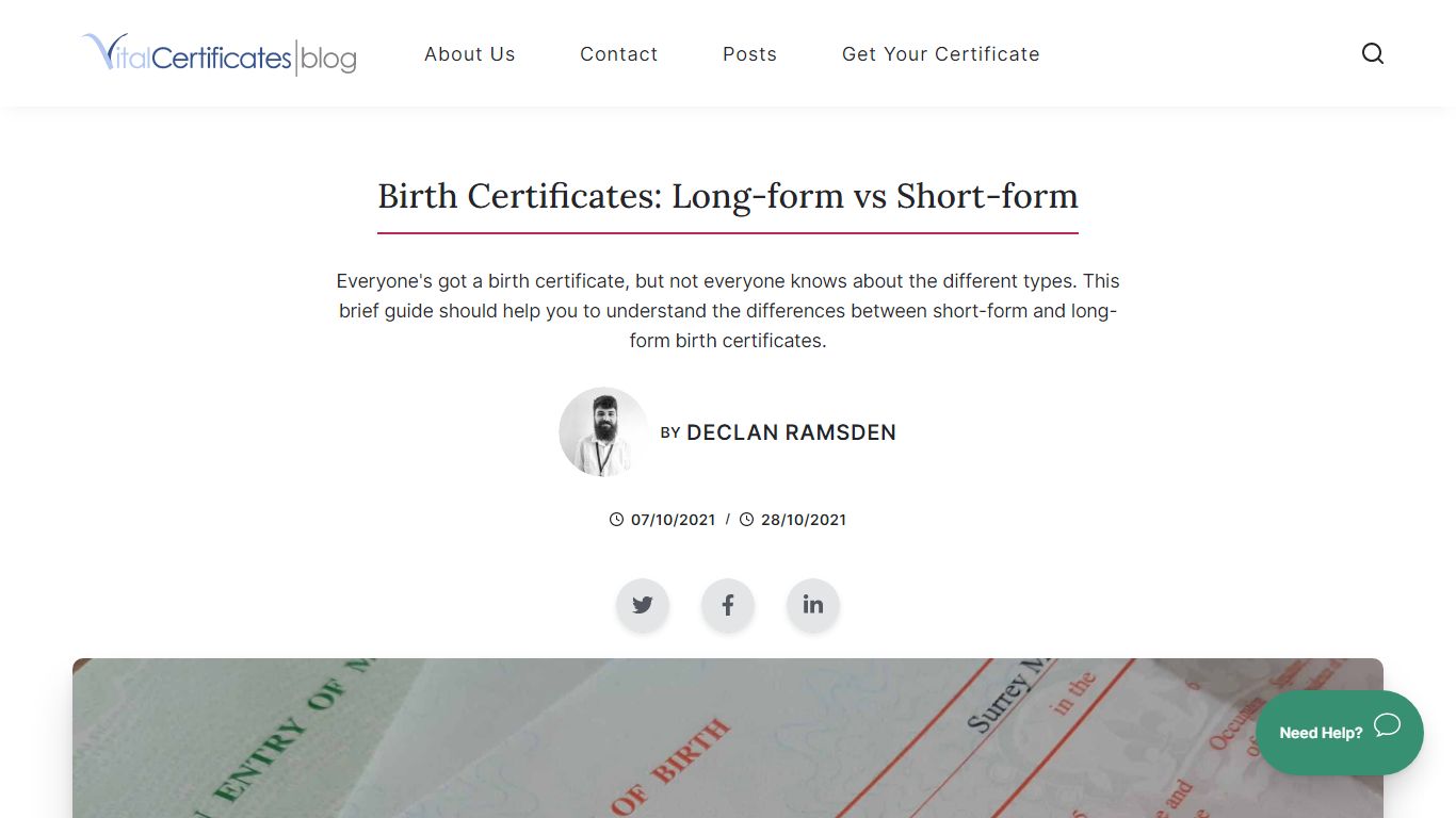 Birth Certificates: Long-form vs Short-form