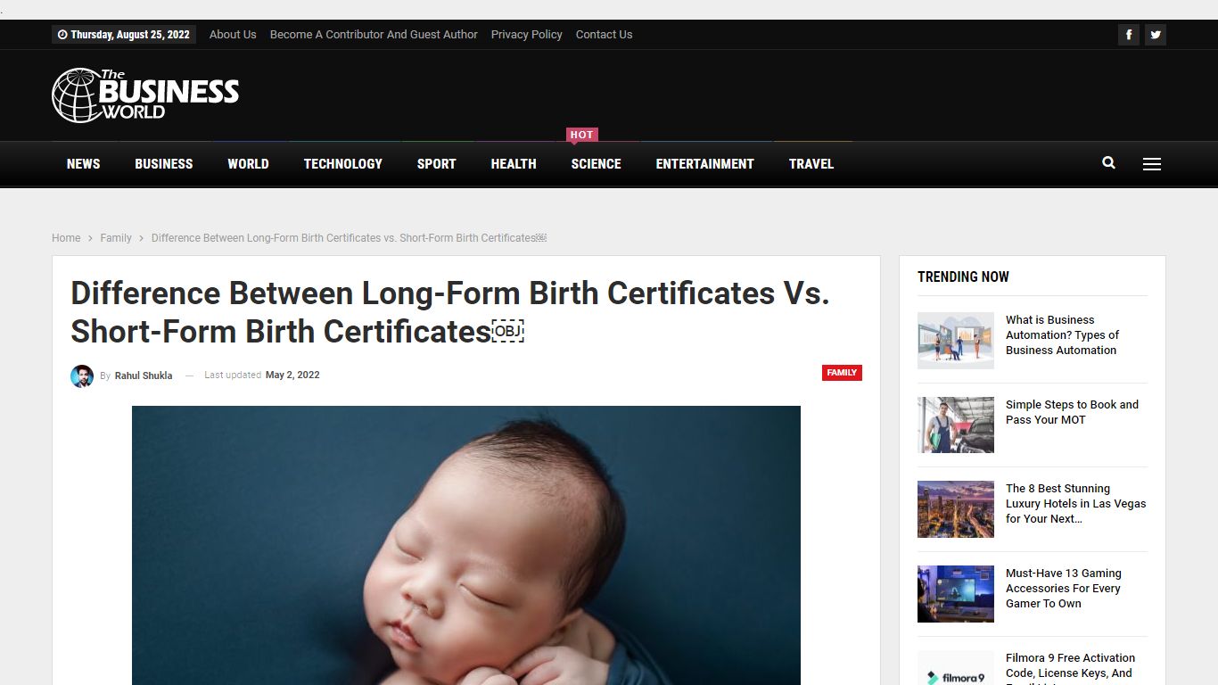 Difference Between Long-Form Birth Certificates vs. Short-Form Birth ...